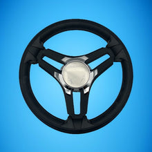 Gussi Italia Marine Steering Wheel Black Brush Metal Spokes | Sun Chaser