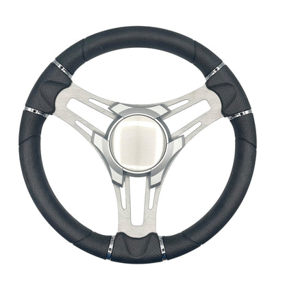 Verona Boat Steering Wheel Gray Brushed Aluminum Spokes KEYED or SPLINED HUB