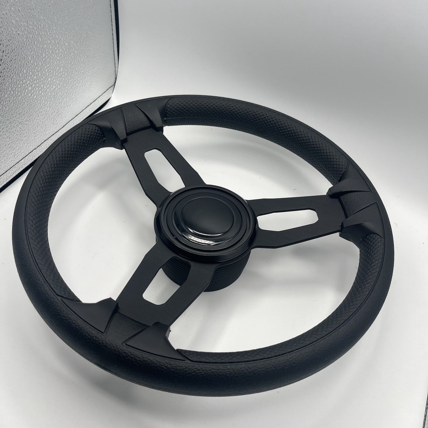 Gussi Italia Model 15 Steering Wheel Blk Brushed Alum Spokes | BlackTarget