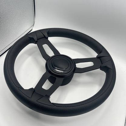 Gussi Italia Model 15 Steering Wheel Blk Brushed Alum Spokes | BlackTarget
