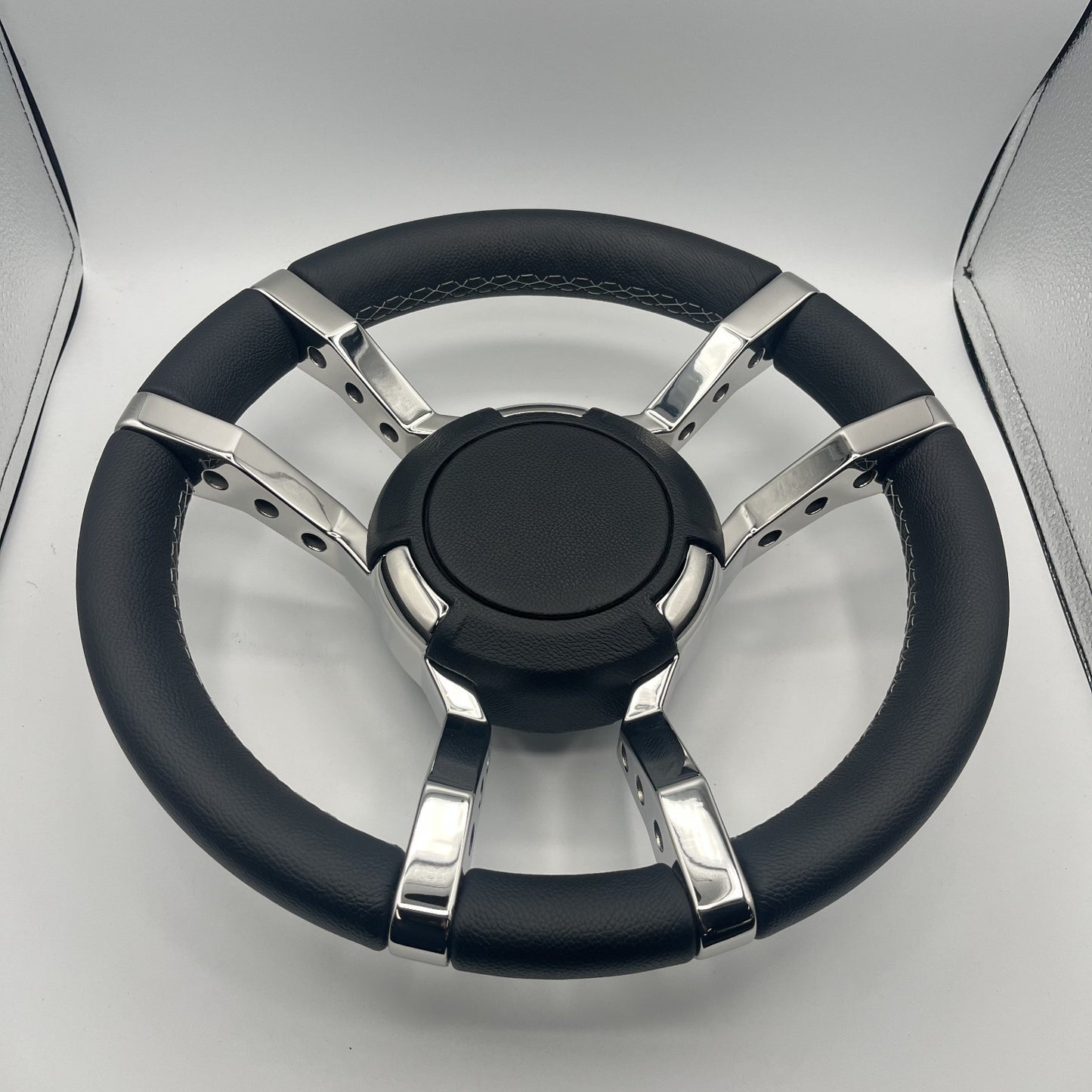 Gussi Italia Boat Steering Wheel Black Stainless Steel Spokes | Gussi Italia
