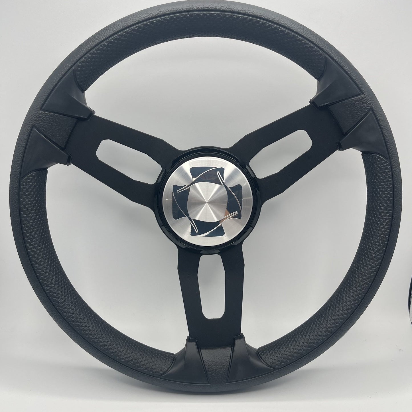 Gussi Italia Boat Model 15 Steering Wheel Black Brushed Alum Spokes | Stingray