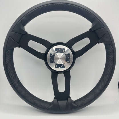Gussi Italia Boat Model 15 Steering Wheel Black Brushed Alum Spokes | Stingray