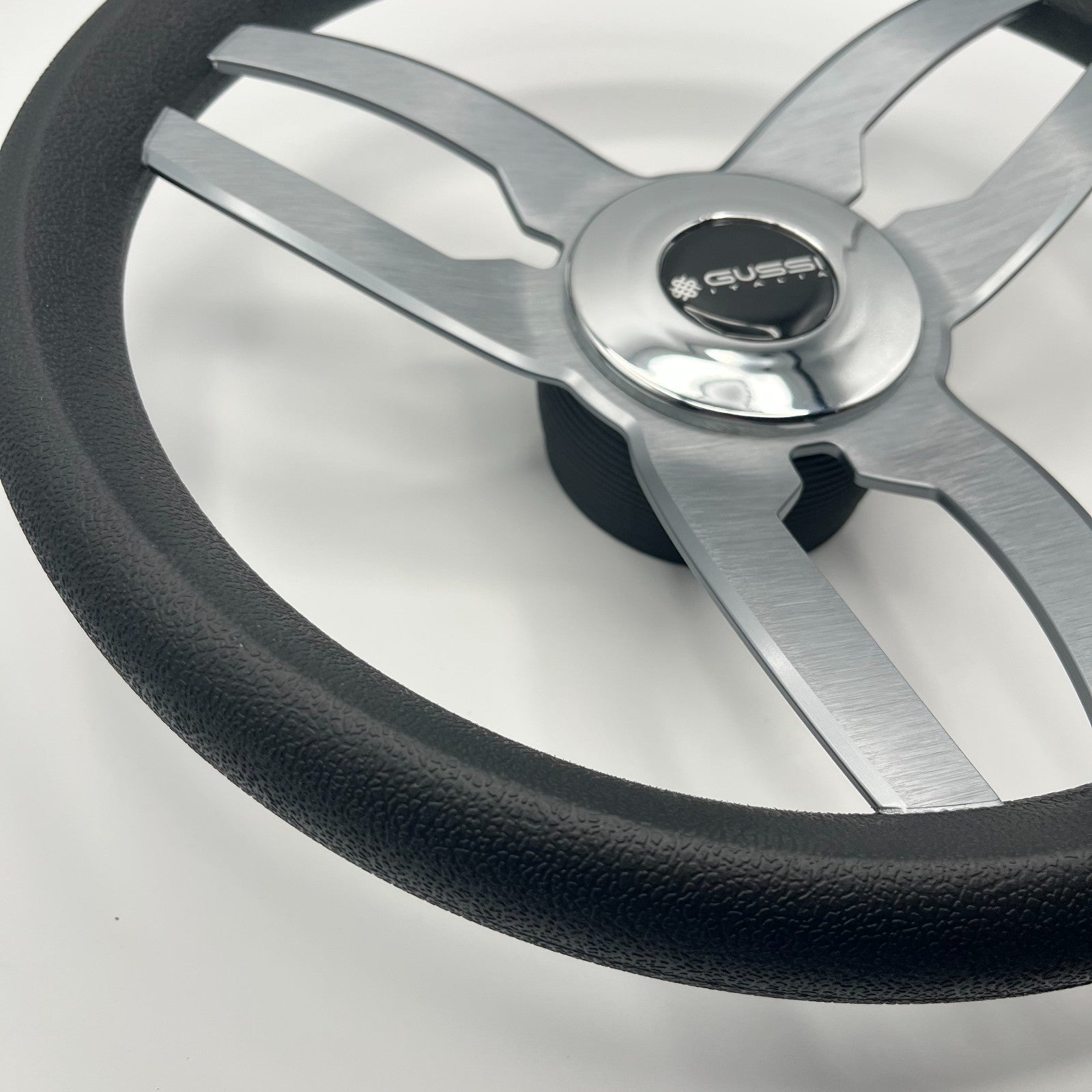Cabrio Boat Steering Wheel Gray Brushed Alum Spoke | Gussi Italia