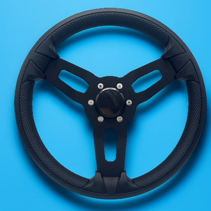 Gussi Italia Boat Model 15 Steering Wheel Black Brushed Alum Spokes |Blank
