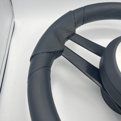 Molinara Marine Steering Wheel Black Brushed Aluminum Spokes | ATX