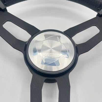 Gussi Italia Boat Model 15 Steering Wheel Black Brushed Alum Spokes | Stingray