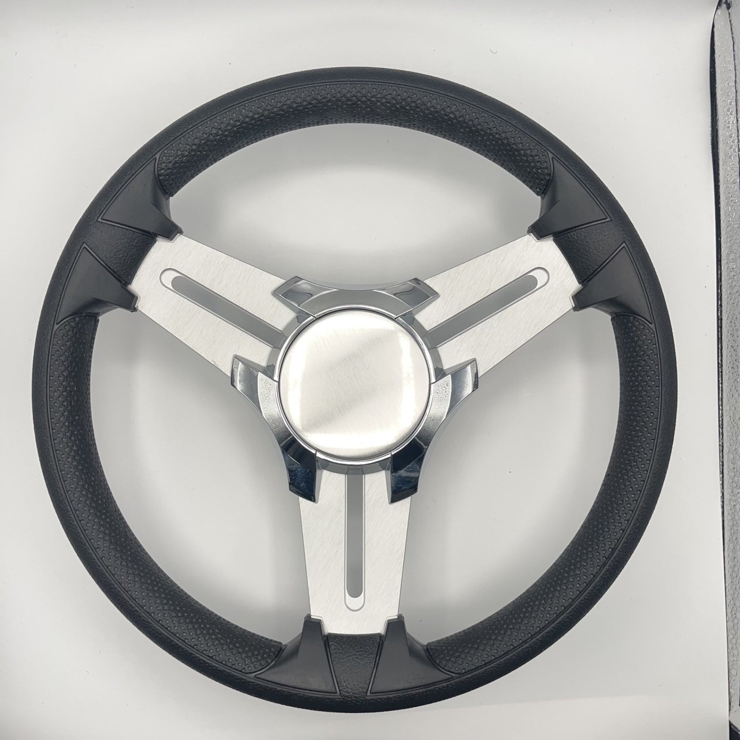 Model 15 Marine Steering Wheel Brushed Aluminum Spokes | Blank Center