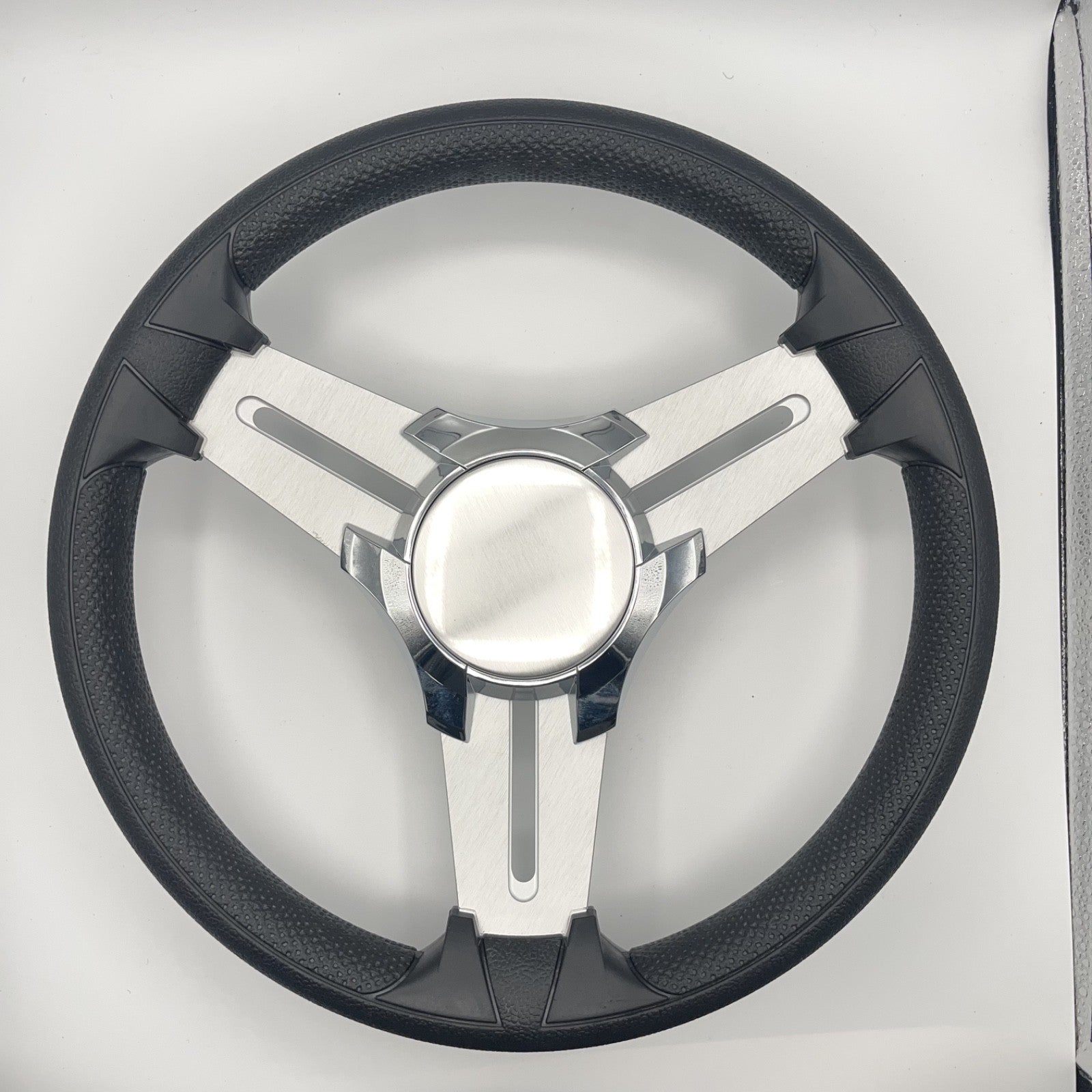 Model 15 Marine Steering Wheel Brushed Aluminum Spokes | Blank Center