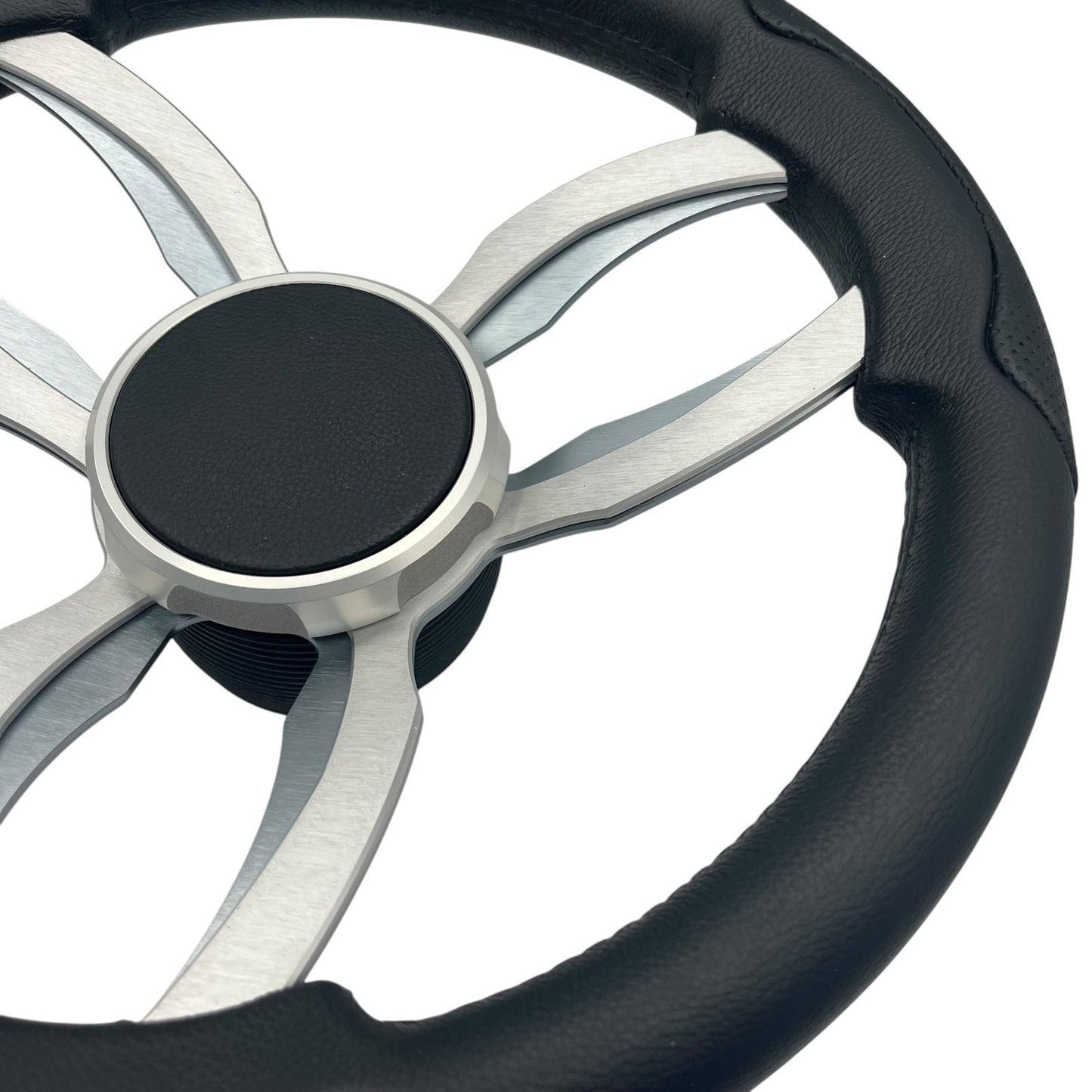 Garda Boat Steering Wheel Brushed Dual Spoke Alum | Plain Center Cap