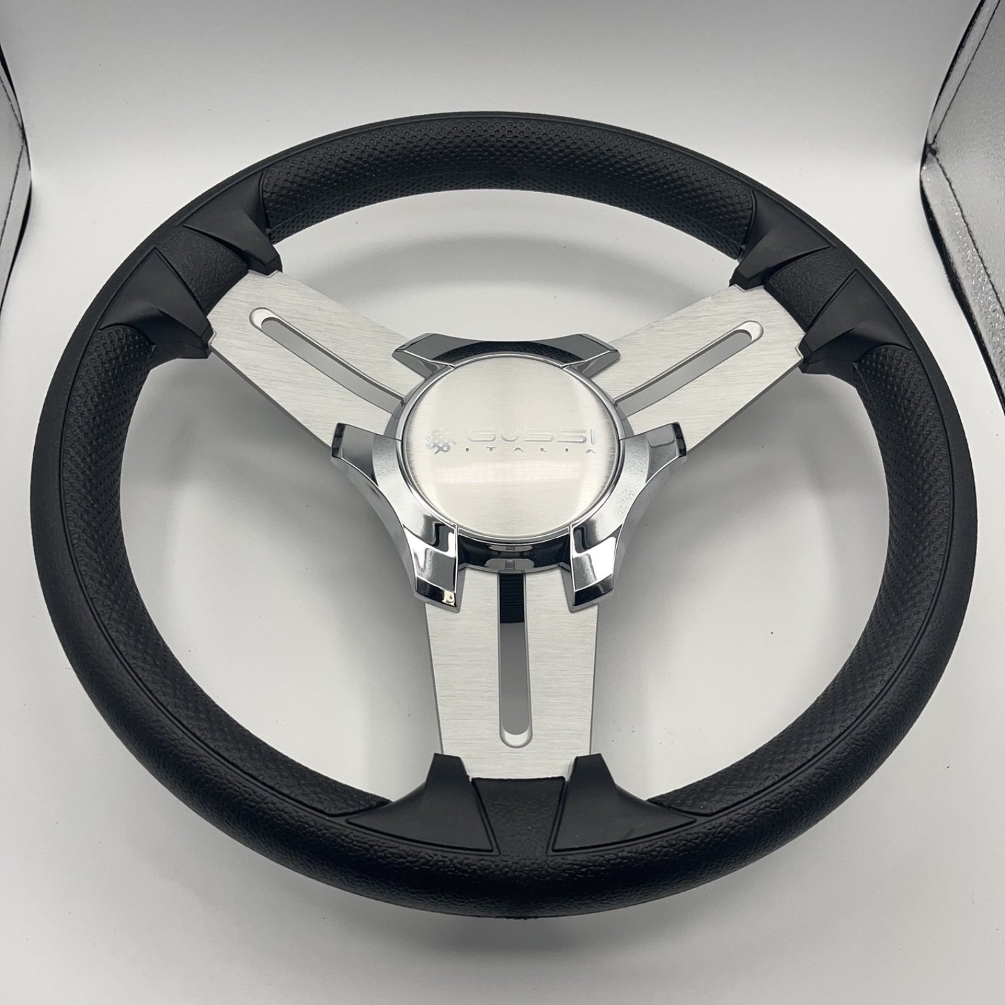 Model 15A Marine Steering Wheel Brushed Alum Spokes | Gussi Italia Cap