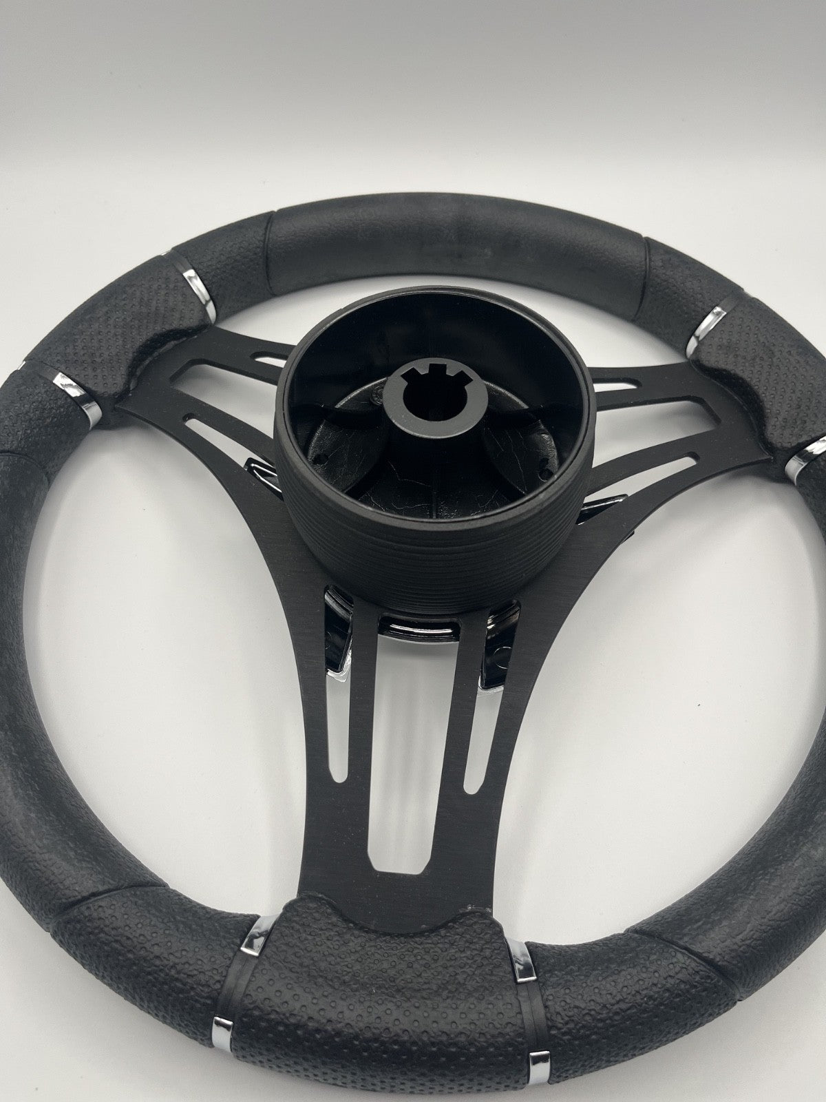 Gussi Italia Boat Steering Wheel Black Brushed Alum Spokes | Gussi Italia