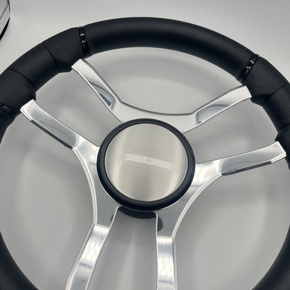 Malera Boat Steering Wheel Chrome Spokes | Plain