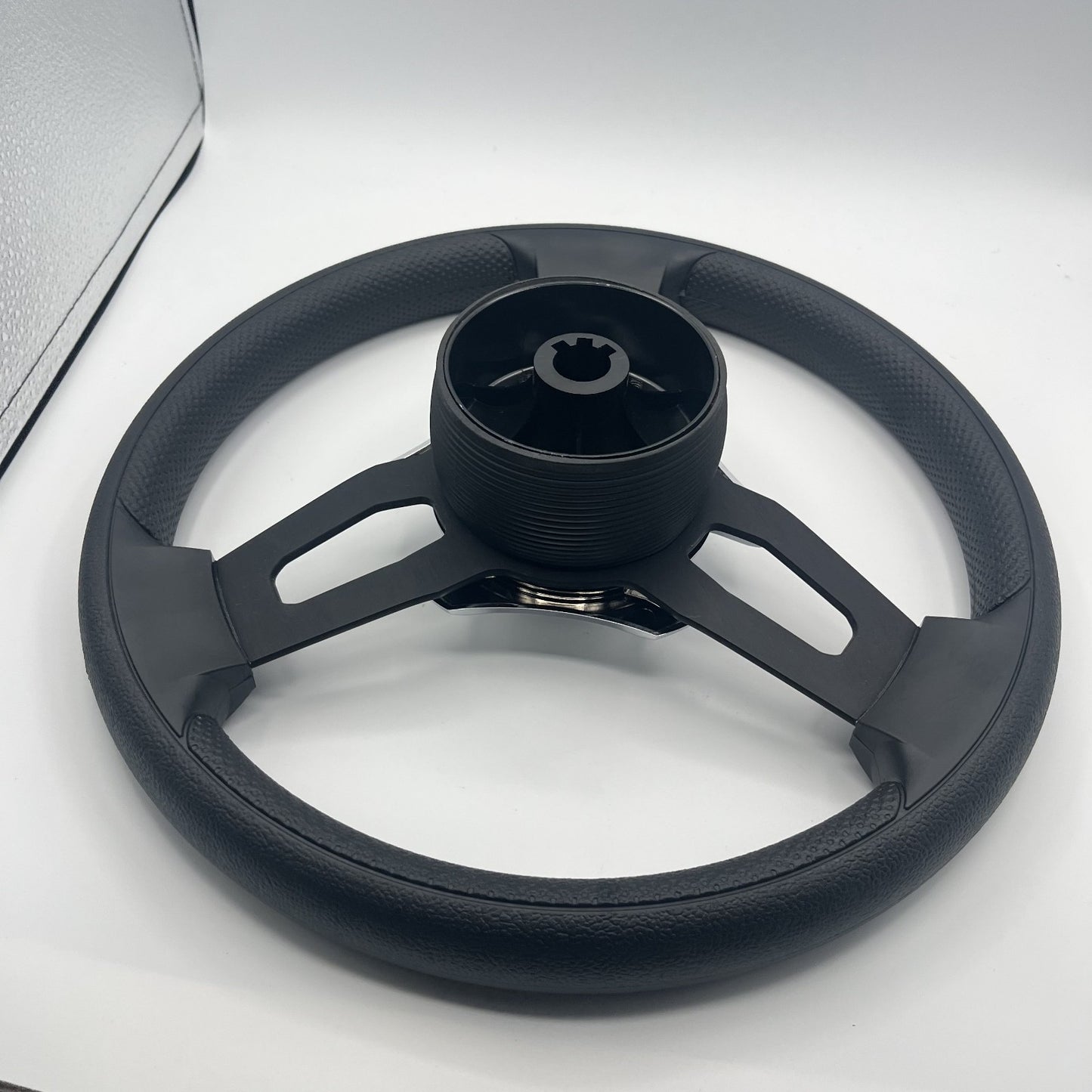 Gussi Italia Boat Model 15 Steering Wheel Black Brushed Alum Spokes |Plain