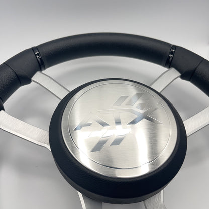 Malera Boat Steering Wheel Brushed Aluminum Spokes | ATX Boats