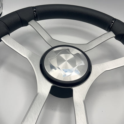 Malera Boat Steering Wheel Brushed Aluminum Spokes | Stingray