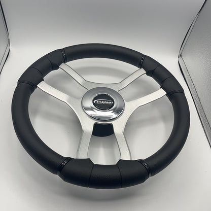 Malera Boat Steering Wheel Brushed Aluminum Spokes | Stabicraft