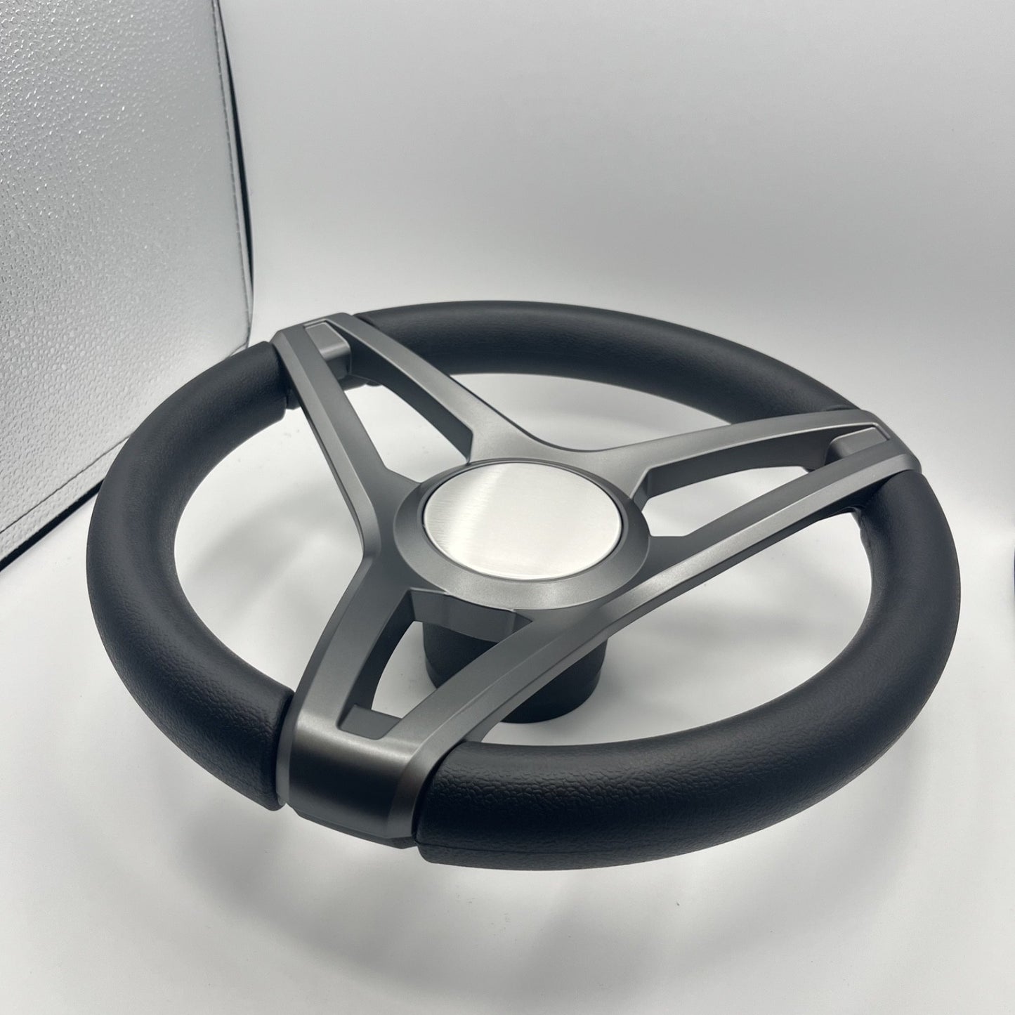 Molino Gray w/Soft Touch Urethane Rim Boat Steering Wheel | Plain