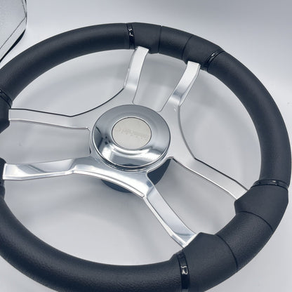 Malera Boat Steering Wheel Chrome Spokes | ABS Chrome Dome - Gussi SS Center