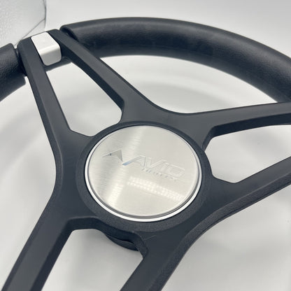 Molino Black w/Soft Touch Urethane Rim Boat Steering Wheel | Avid Boats