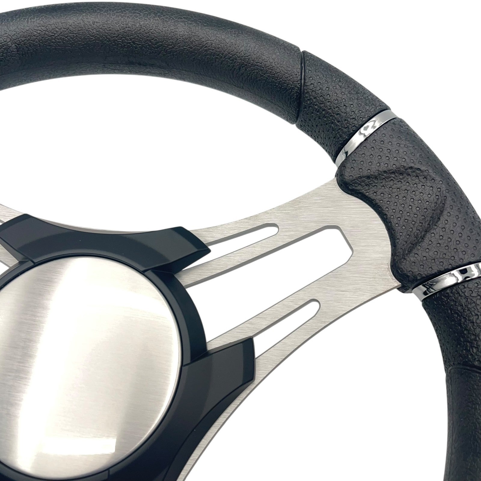 Verona Boat Steering Wheel Gray Brushed Aluminum Spokes | Plain