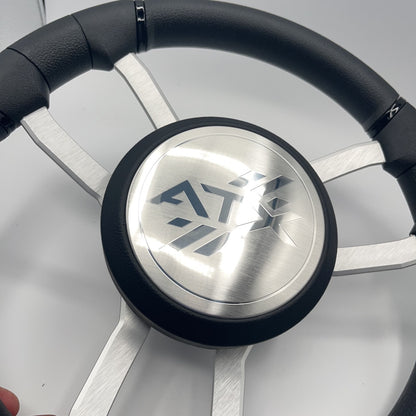 Malera Boat Steering Wheel Brushed Aluminum Spokes | ATX Boats