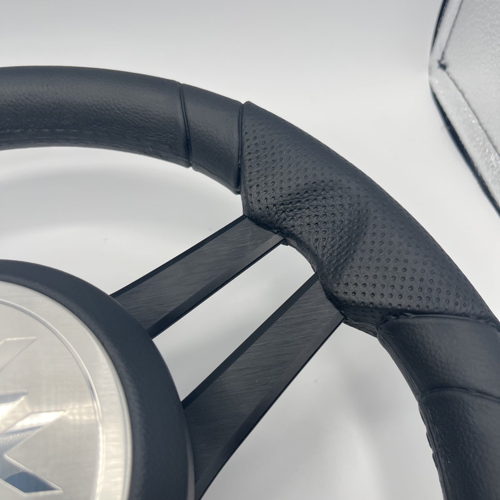 Molinara Marine Steering Wheel Black Brushed Aluminum Spokes | ATX