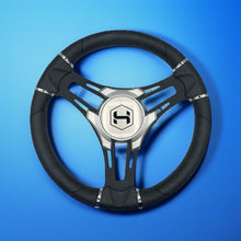 Gussi Italia Boat Steering Wheel Black Brushed Alum Spokes | Harris