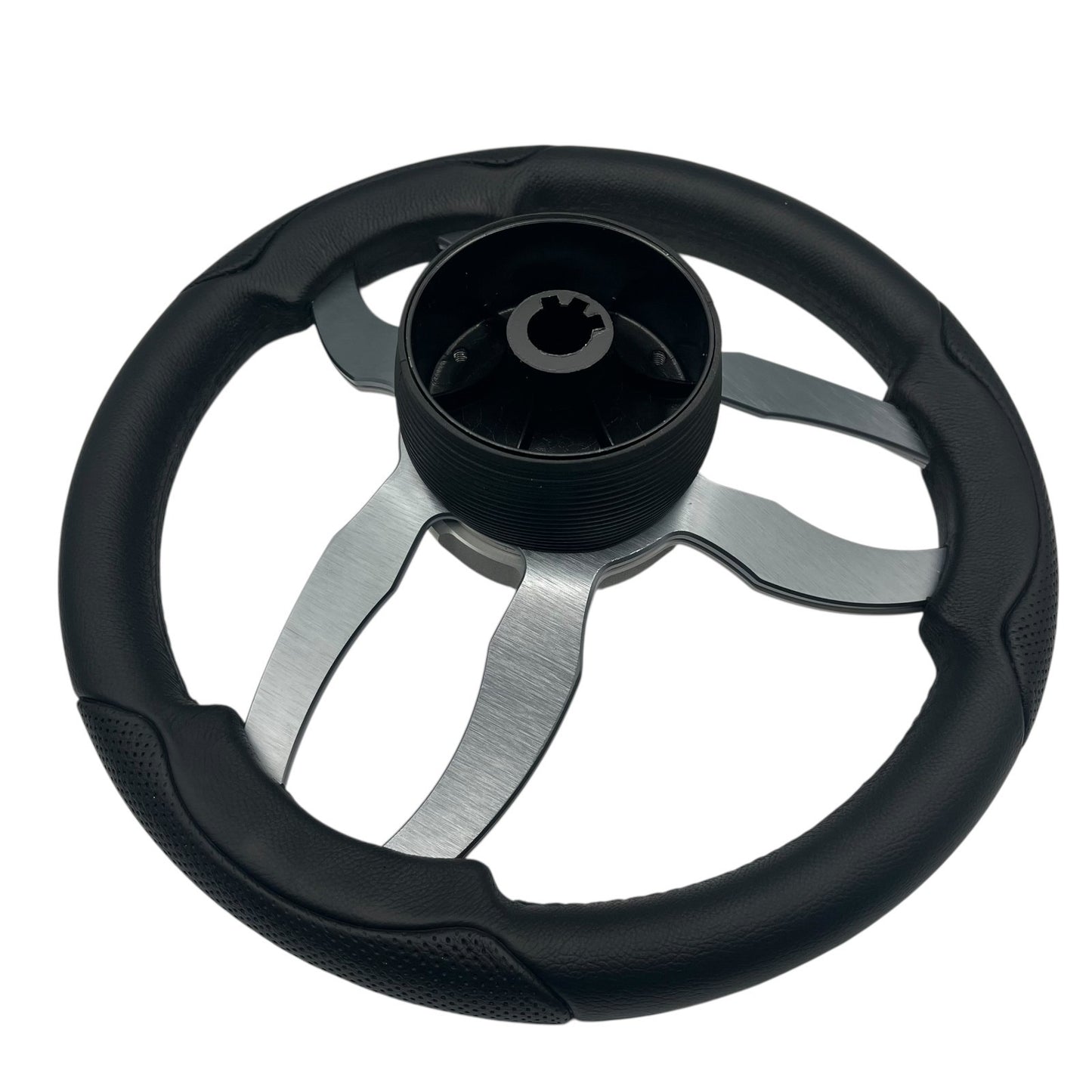 Garda Boat Steering Wheel Brushed Dual Spoke Alum | Plain Center Cap