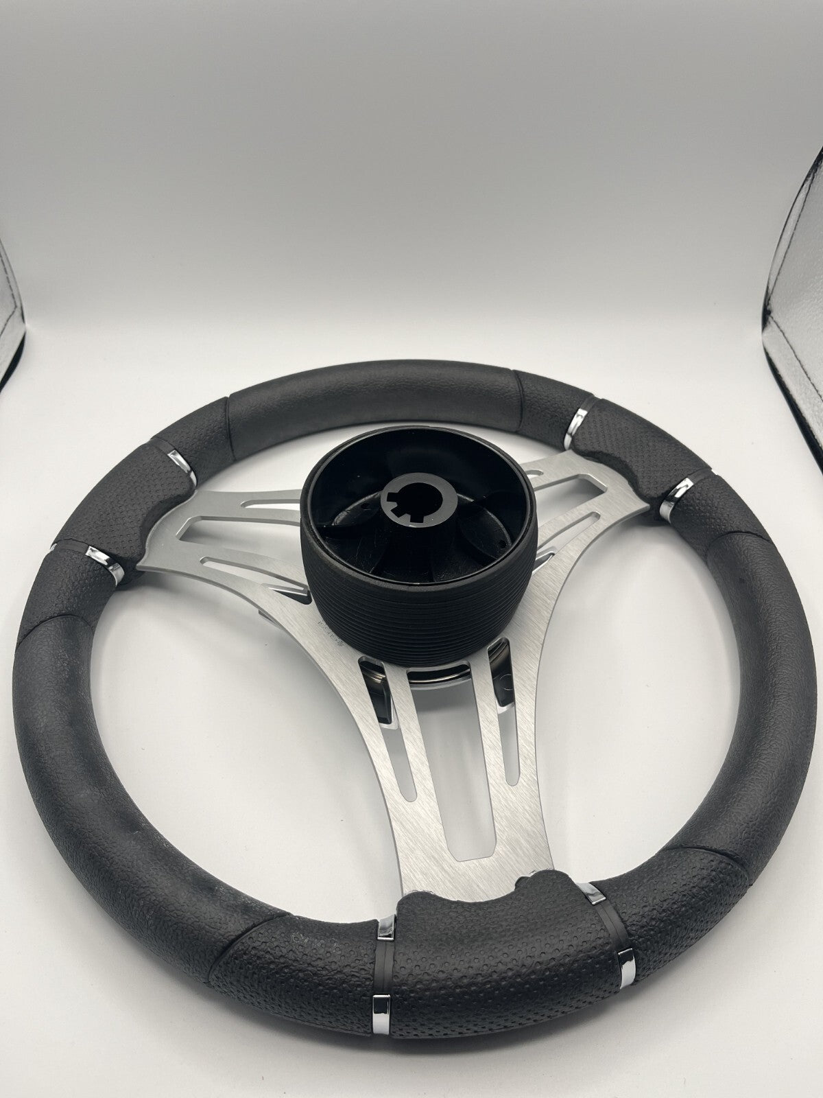 Verona Boat Steering Wheel Brushed Aluminum Spokes | Plain