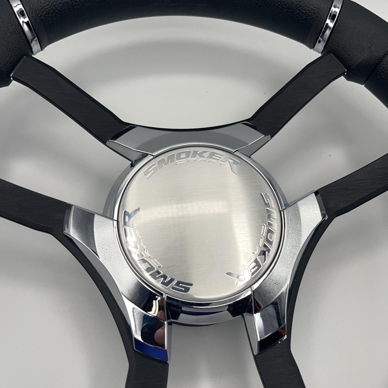 Malera Boat Steering Wheel Black Aluminum Spokes | Smokercraft Boats