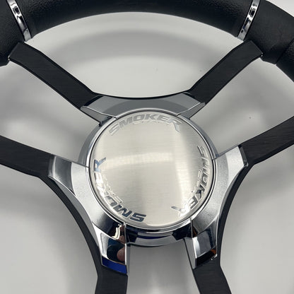 Malera Boat Steering Wheel Black Aluminum Spokes | Smokercraft Boats