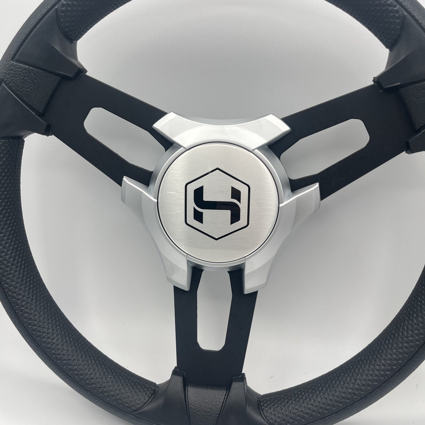 Gussi Italia Boat Model 15 Steering Wheel Black Brushed Alum Spokes | Sil Harris