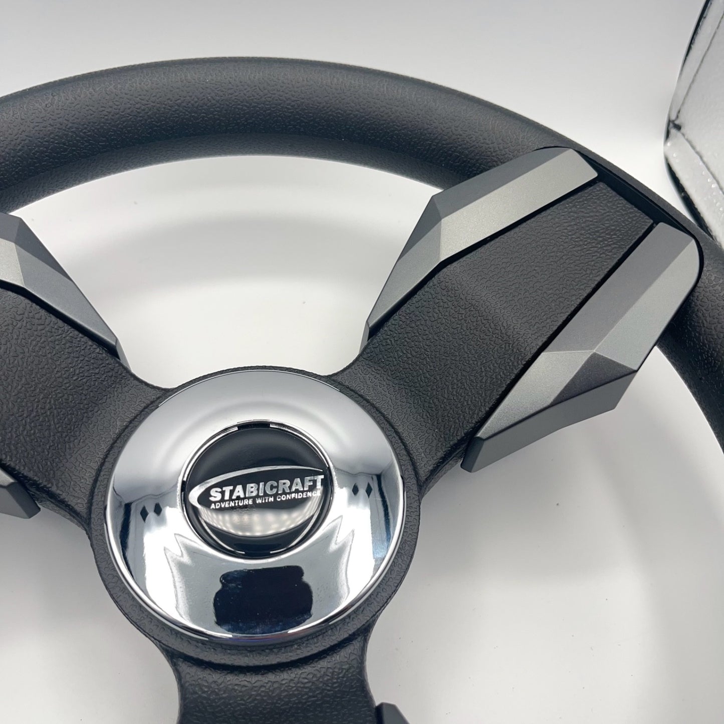 Collina Boat Steering Wheel Dark Gray Inserts - Stabicraft - Keyed ONLY