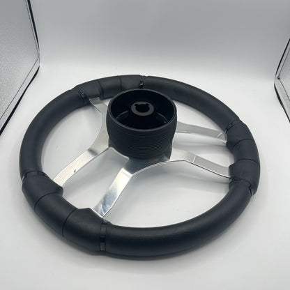 Malera Boat Steering Wheel Chrome Spokes | ABS Chrome Dome Blank SS Ctr.
