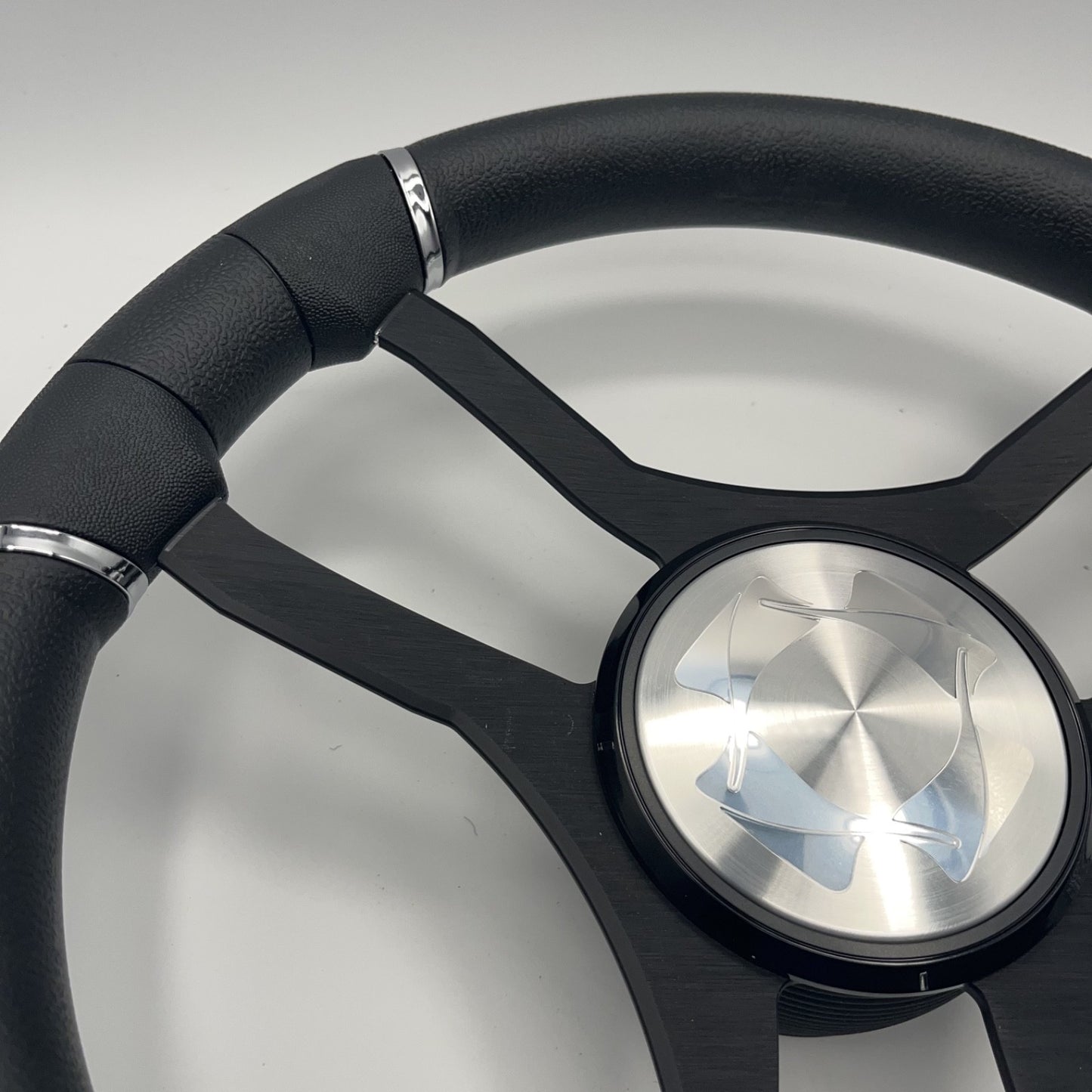 Malera Boat Steering Wheel Black Aluminum Spokes | Stingray