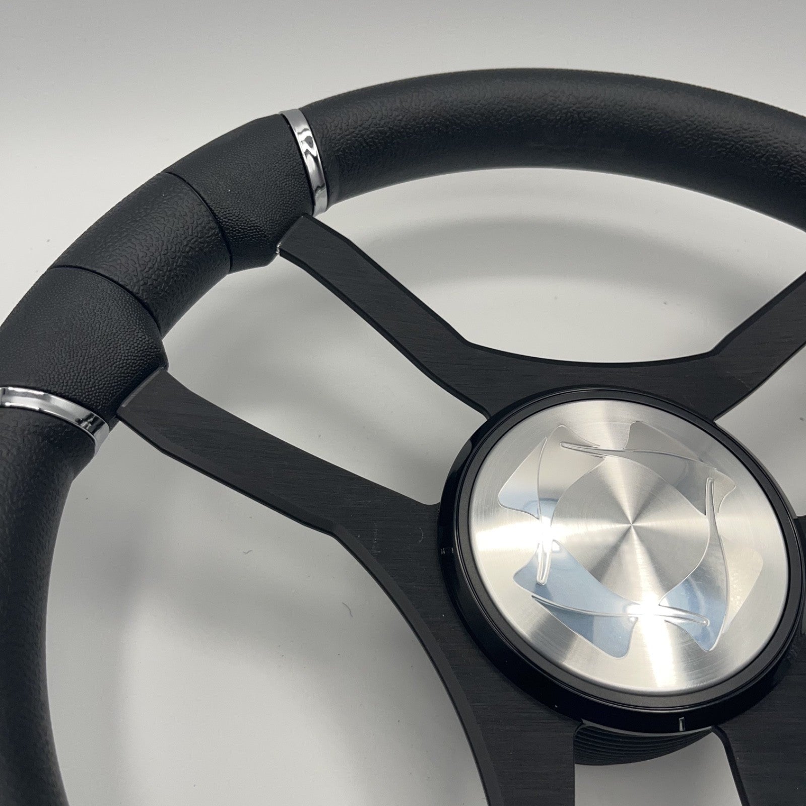 Malera Boat Steering Wheel Black Aluminum Spokes | Stingray