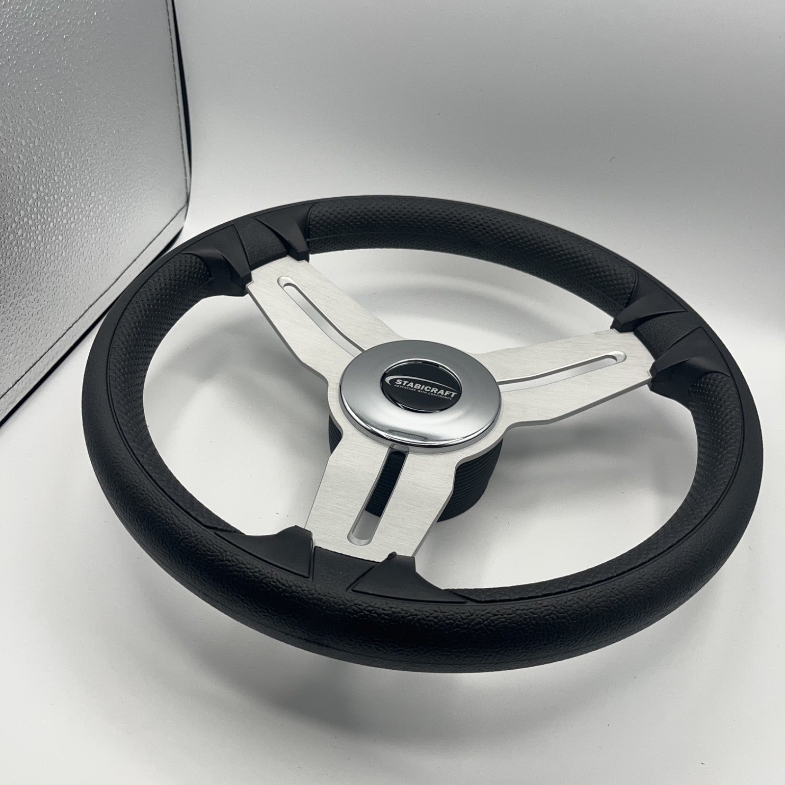 Model 15A Marine Steering Wheel Brushed Alum Spokes | Stabicraft Cap