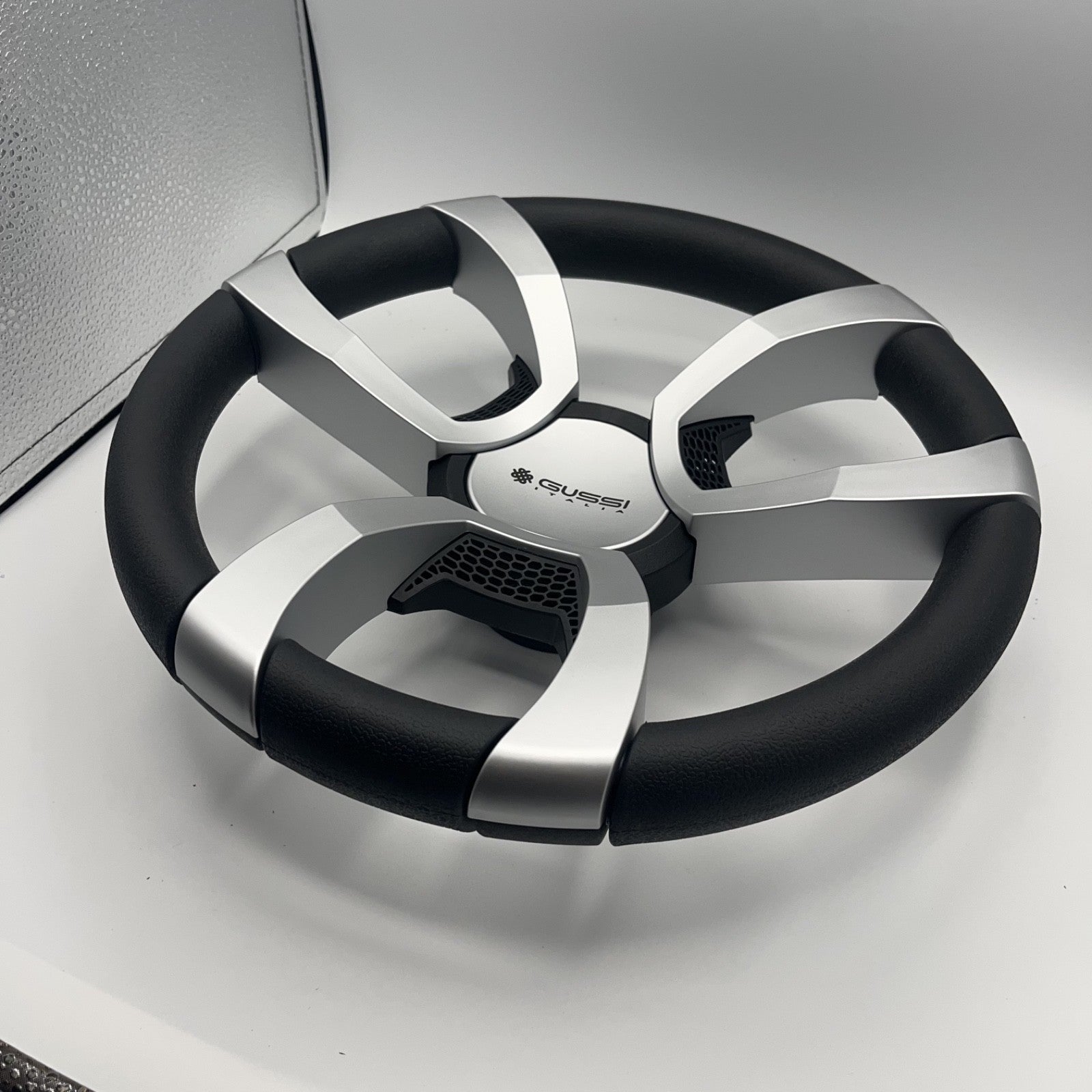 La Corte Boat Steering Wheel Silver Inserts | Gussi Italia Logo