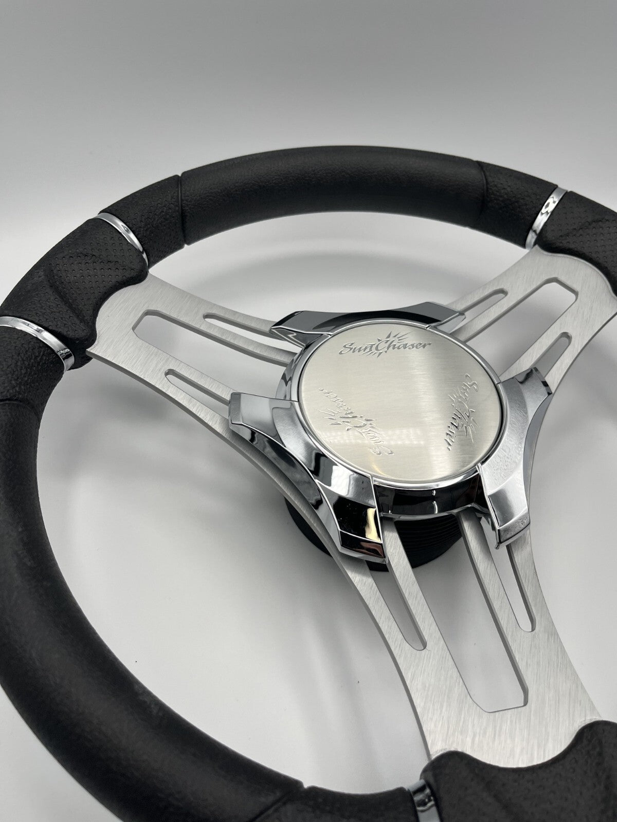 Verona Boat Steering Wheel Brushed Aluminum Spokes | SunChaser