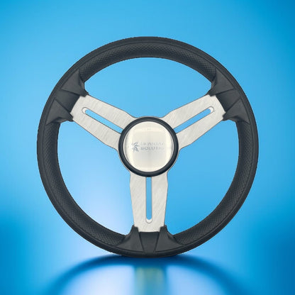 Model 15 Marine Steering Wheel Brush Alum Spokes | Seastar Solutions Logo
