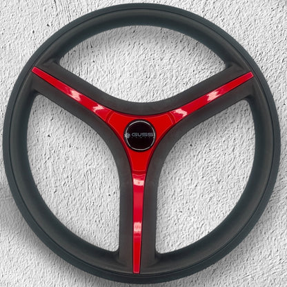 Brenta Black & Red Golf Cart Steering Wheel Fits CLUBCAR PRECEDENT