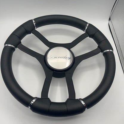 Malera Boat Steering Wheel Black Aluminum Spokes | Bentley