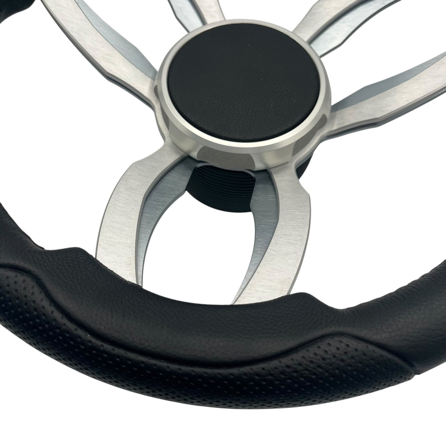 Garda Boat Steering Wheel Brushed Dual Spoke Alum | Plain Center Cap