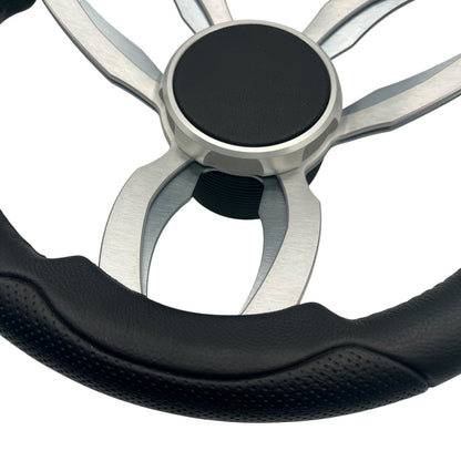 Garda Boat Steering Wheel Brushed Dual Spoke Alum | Plain Center Cap