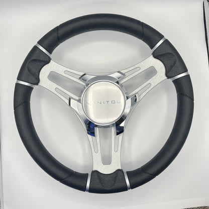 Gussi Italia Boat Steering Wheel Brushed Aluminum Spokes | Manitou Boats