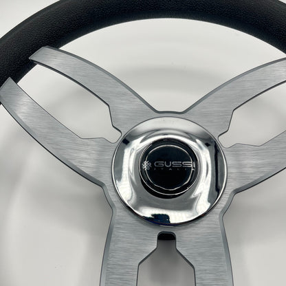 Cabrio Boat Steering Wheel Gray Brushed Alum Spoke | Gussi Italia
