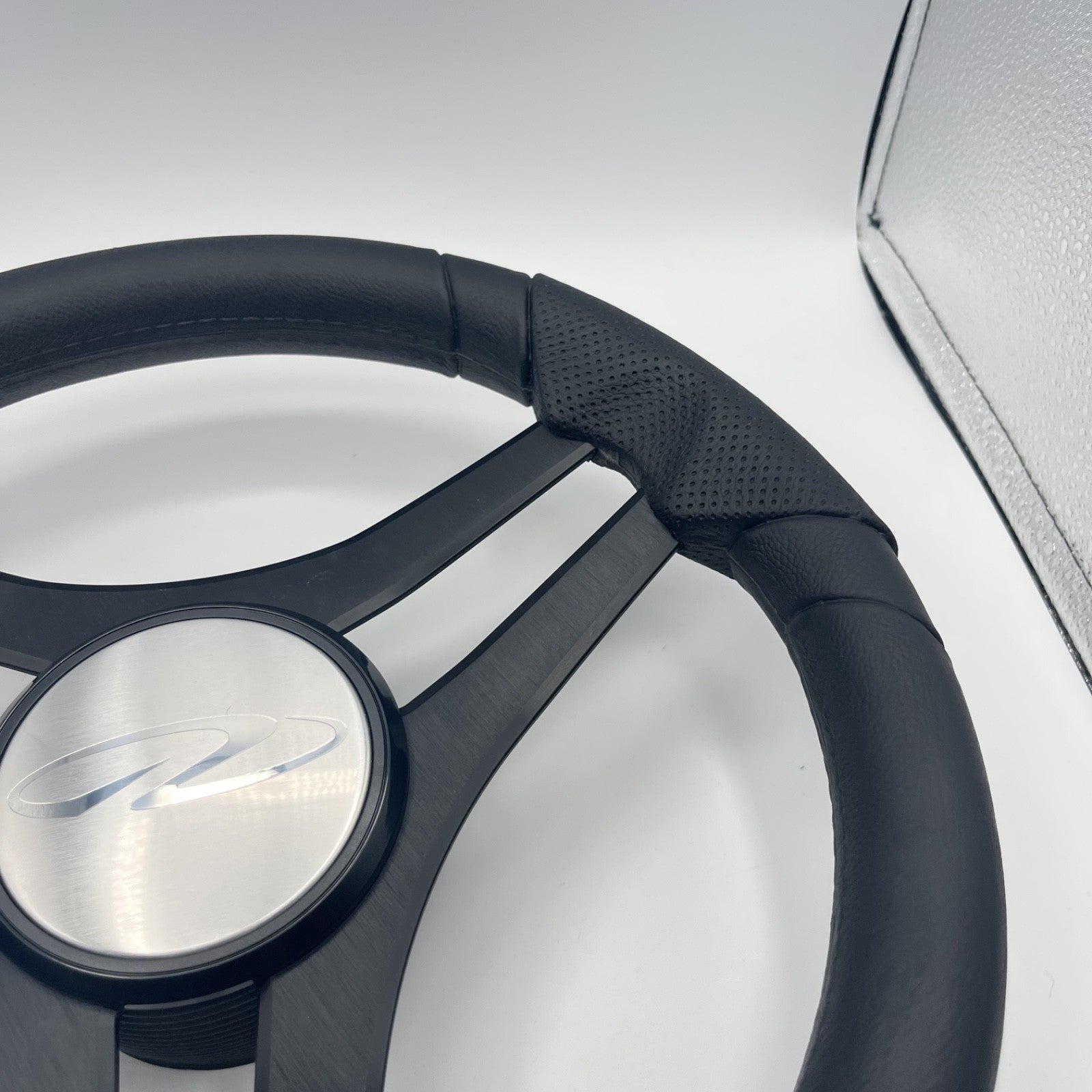 Molinara Marine Steering Wheel Black Brushed Alum Spokes | Regal