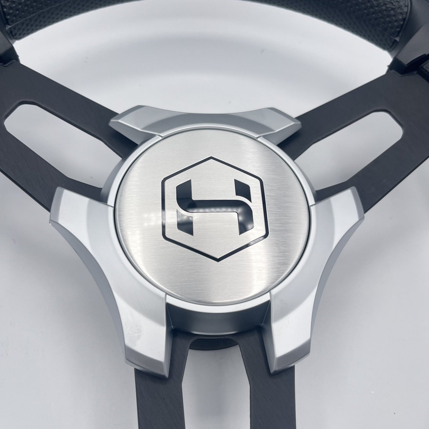 Gussi Italia Boat Model 15 Steering Wheel Black Brushed Alum Spokes | Sil Harris