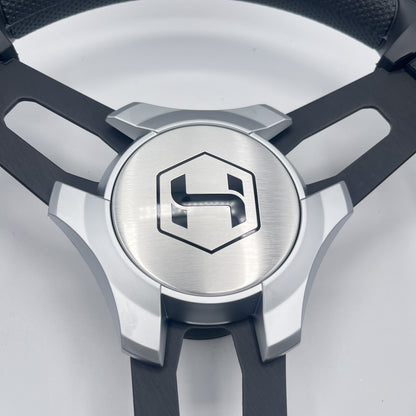 Gussi Italia Boat Model 15 Steering Wheel Black Brushed Alum Spokes | Sil Harris